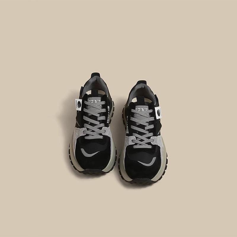 Dad Shoes Women's Shoes 2025 Spring New Retro Color Matching Forrest Gump Shoes Fried Street Heavy Industry White Platform Sneakers