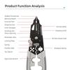 Alicate de eletricista Alicate de bico fino para fixação Parafusamento Decapagem de fios Corte de cabos Divisão de fios