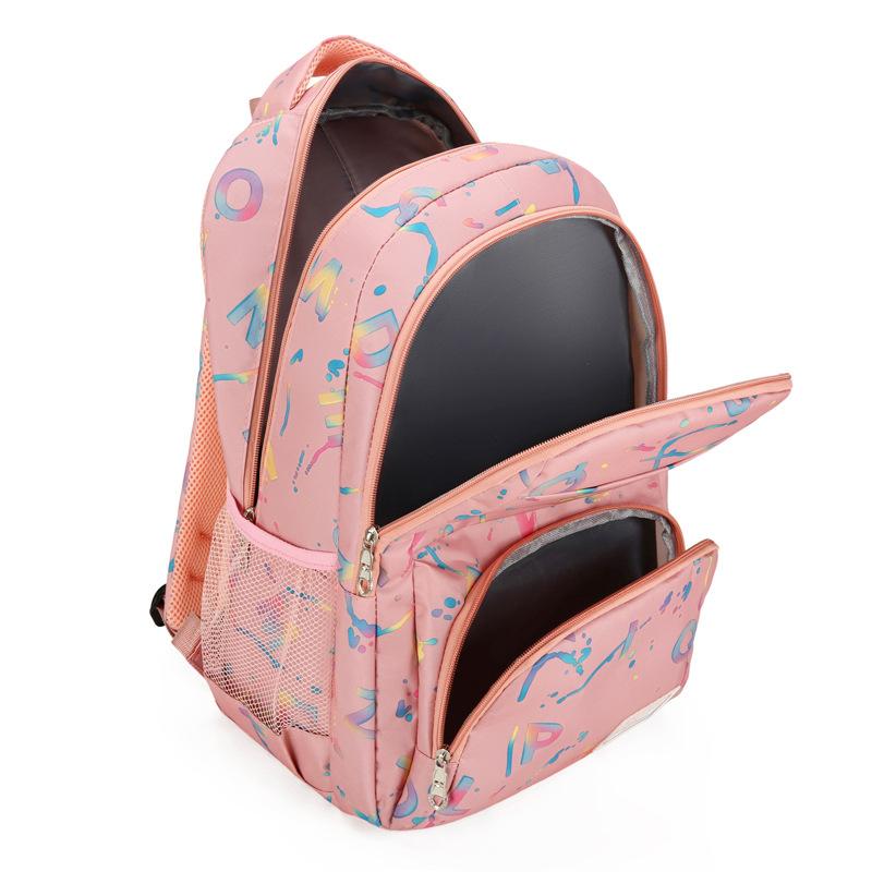 Large Storage Casual Backpack Set, Letter Pattern Student School Bag, Daily Rucksack for Middle School Girls