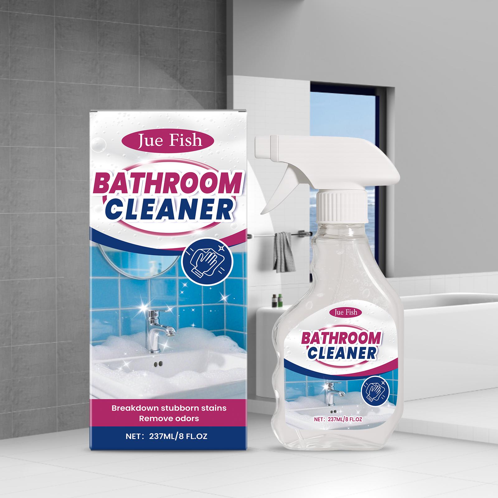 

237 мл Спрей для чищення ванної кімнати Багатоповерхневий Плитка Затирка Видалення мильного нальоту Скло душової Кабіни Плями від жорсткої води Jue Fish Bathroom Cleaner
