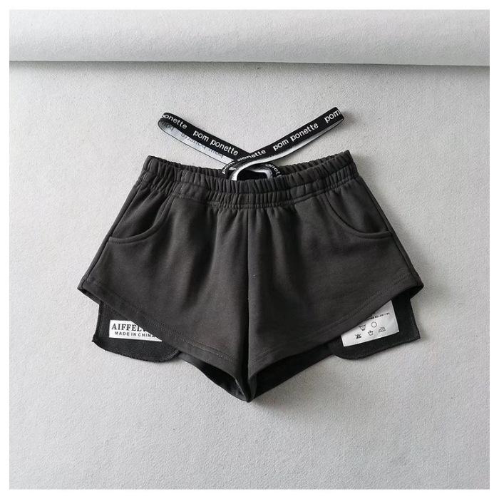 Damshorts med hög midja, elastisk midja, lös passform, sommar - Hot Girl-stil