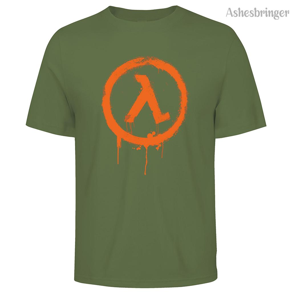 Men's Cotton Crew Neck Half Life Graphic Print T-Shirt Street Casual Style Tops For Men and Women