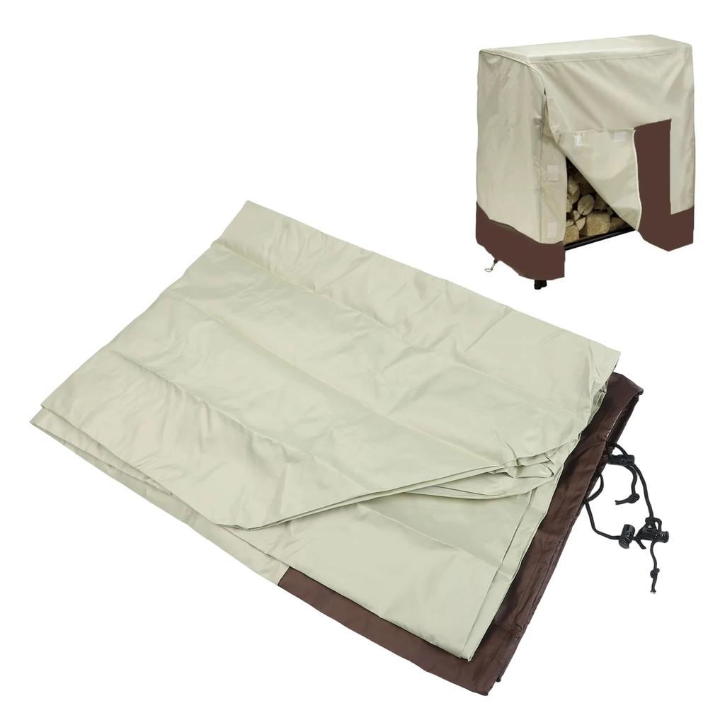 210D Oxford Cloth Firewood Rain Cover Outdoor Firewood Shed Waterproof Cover Protective Cover Dustproof & Waterproof 4FT/8FT