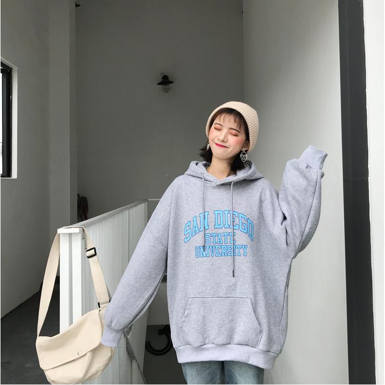 Sweat à capuche chaud et doux pour femme, pull épais rembourré, décontracté, polyvalent, rétro, simple, littéraire, pour étudiantes, ample, paresseux, coupe-vent, hiver