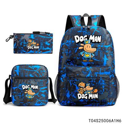 Detektiv Hund Grund- und Sekundarschüler Wärmeübertragung Schultasche Animation Peripherie Rucksack Umhängetasche Federmäppchen Dreiteiliges Set