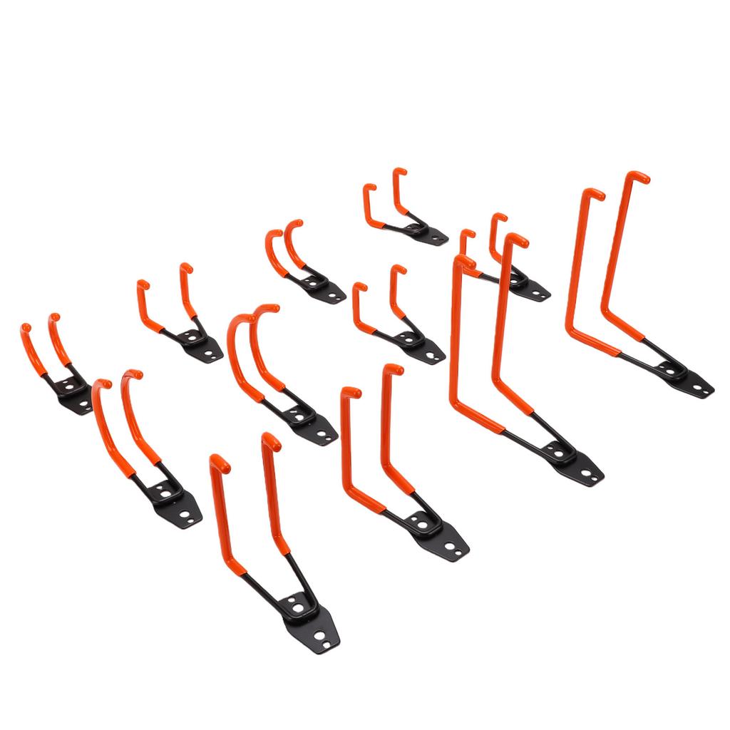 12pcs Wall Hooks Electric Hose Storage Tool Wall Mounted Strong Load Bearing Perforated Hook for Garage Courtyard