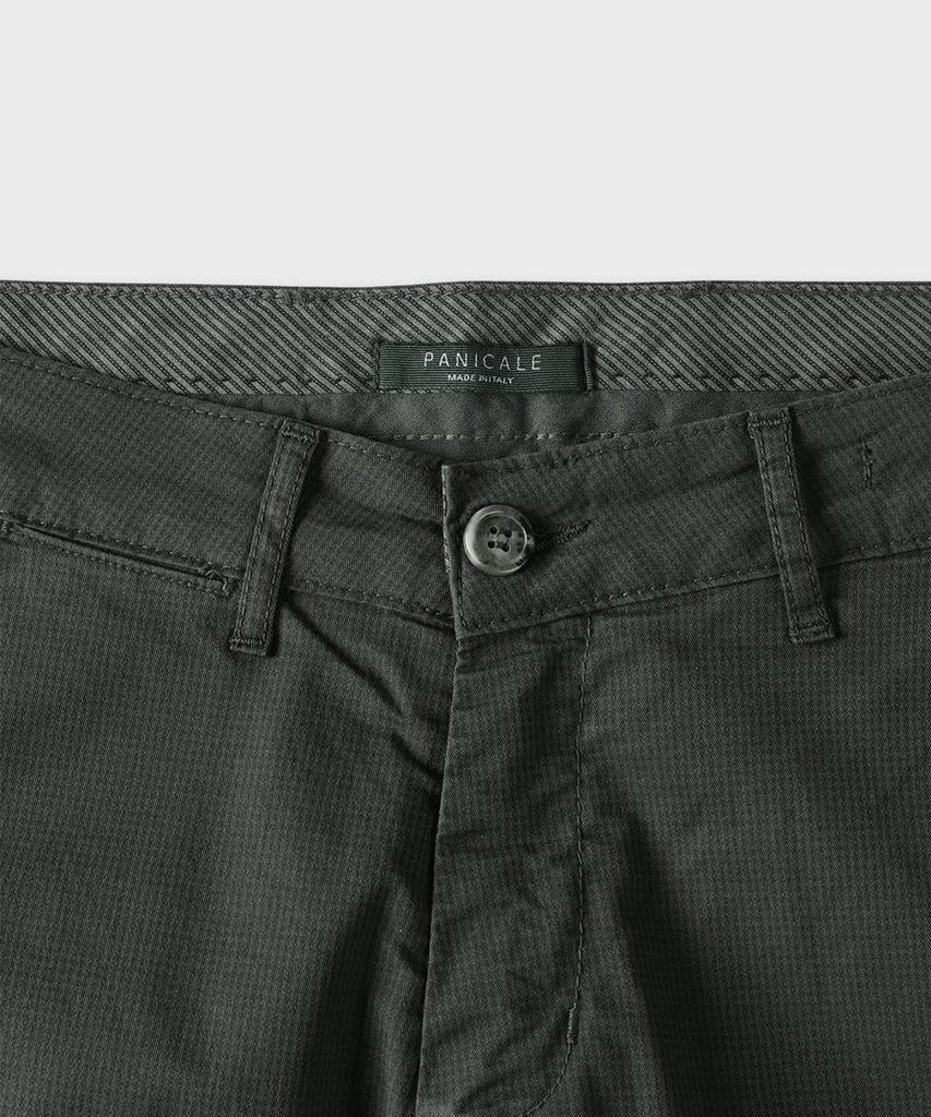 PANICALE Micro Texture Cotton Dyed Slim Fit Chino Pants [Khaki]