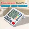 Stummschaltbar 4 Kanäle Timer 4 Lautstärkepegel Küchenwecker Digitale Kanäle Uhr Kochen