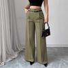 European and American 2025 Autumn/Winter Women's Casual High-Waisted Loose Straight-Leg Suit Pants