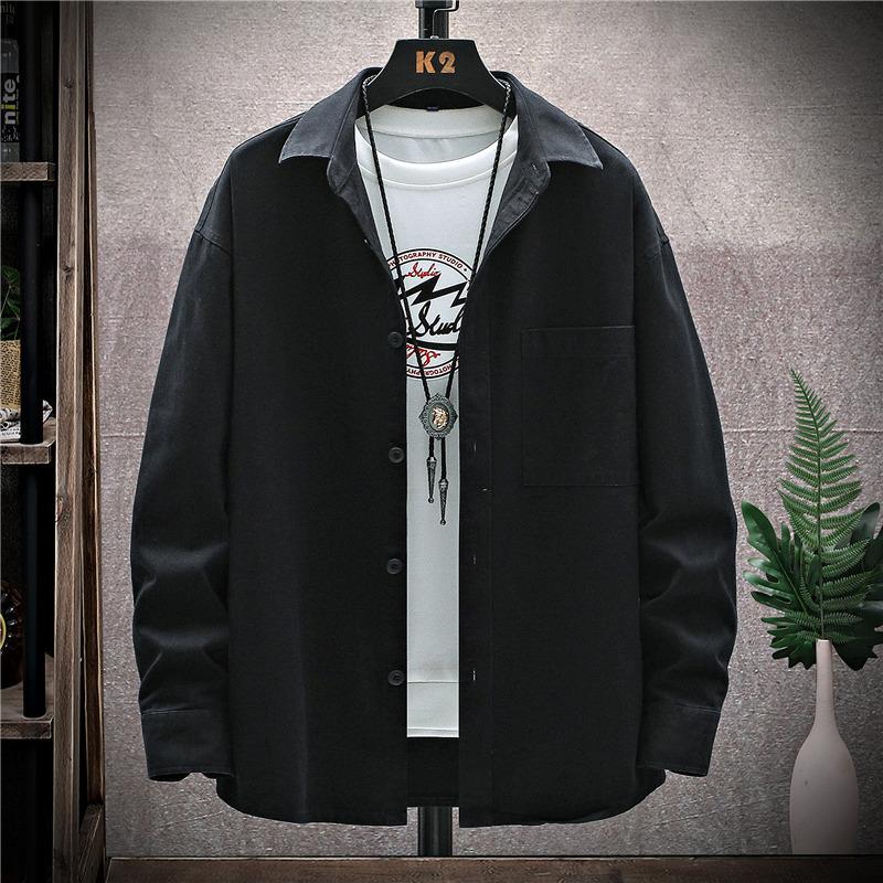 Promotional Fashionable Japanese Style Long Sleeve Pure Cotton Casual Shirt Youth Loose Outerwear Student Shirt Wear Resistant
