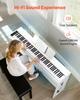 VEVOR Weighted Digital Piano, 88 Keys Fully Weighted, Electric Piano Keyboard with Furniture Stand, Power Adapter, Triple Pedal, Record Function