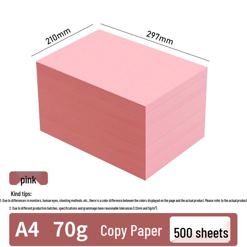Pink Colored Paper: A4 & A5 Printing, 80g Copy, 70g Craft, A3 Printing, Table Cards