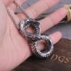 Never Fade Viking Ouroboros Vintage Punk Necklace for Men Stainless Steel Fashion Jewelry Hippop Street Culture with Wooden Box