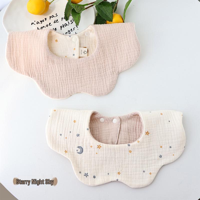 Klasse A Baumwoll-Lätzchen mit Blütenblatt-Design: Sechslagige Gaze, Spucktuch, Doppelseitiges Design.