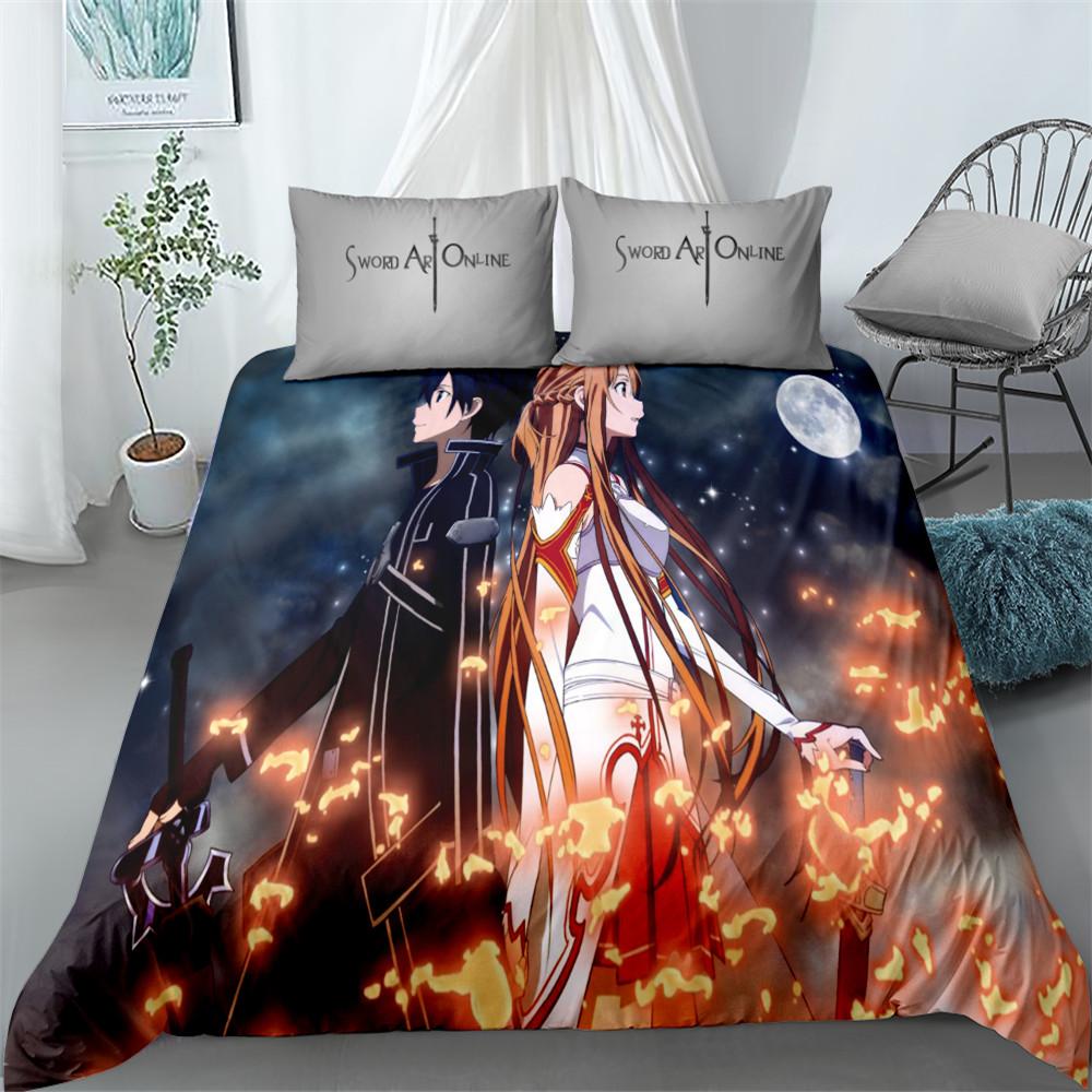 Memorable Game Comforter Cover Collection UK Twin Size Size Double Size King Size US Twin Size Full Queen Size Sword Art Bed Linen Collection