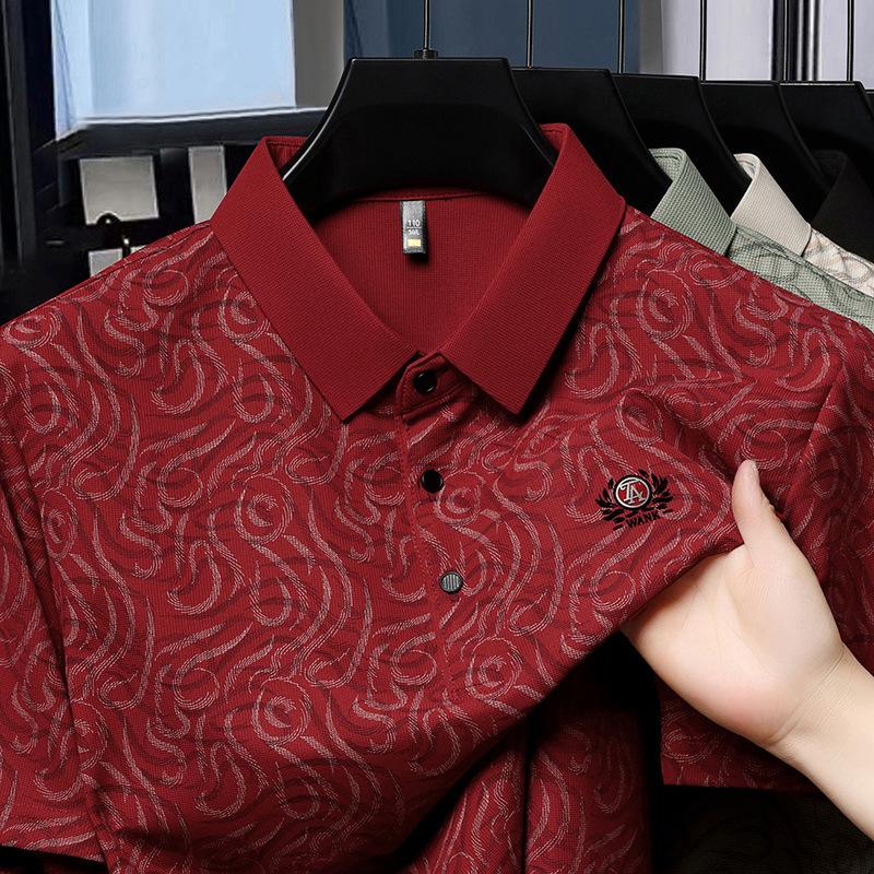 Camisa Polo Masculina Manga Curta Gola Lapela Roupa Média e Superior Camiseta Base