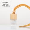 Square Wooden Lid Car Diffuser Bottle for Essential Oils - Empty Glass Perfume Refill Pendant.
