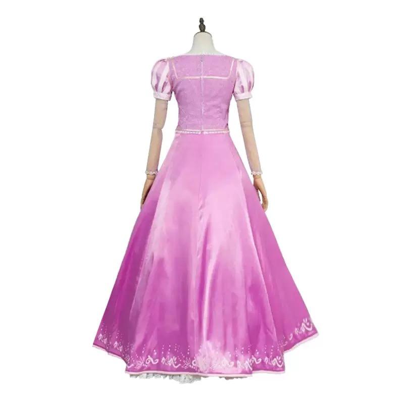 Tangled Rapunzel Cosplay Costume Adult Women Princess Purple Dress Outfit Halloween Carnival Party Clothes Wig for Adult
