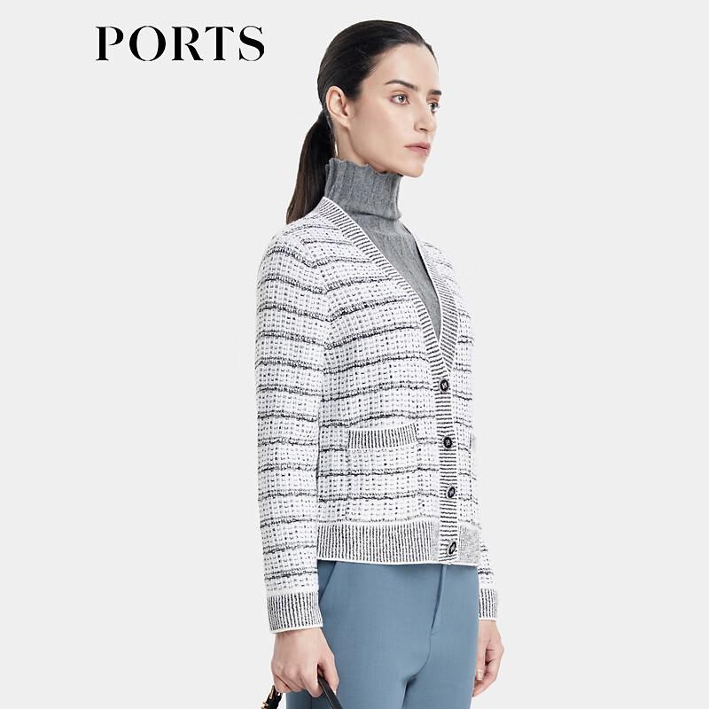 PORTS Women's V-Neck Long Sleeve Knitted Cardigan