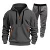 Men's Winter Fleece Multi-pocket Zipper Sweatshirt Suit Personalized Casual Hoodie Suit