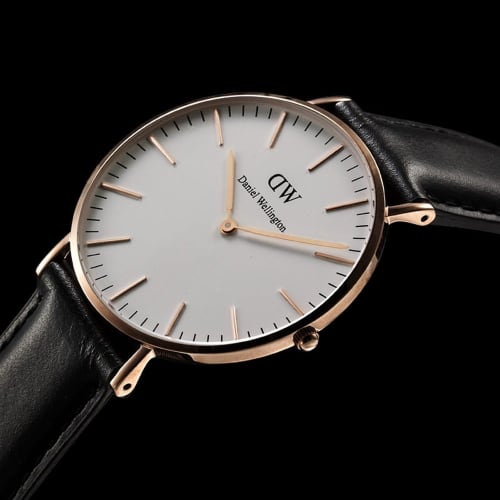 Daniel Wellington 40mm Rose Gold Leather Belt Sheffield 0107DW