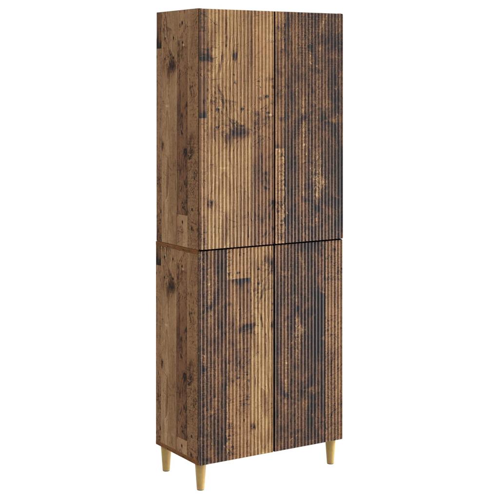 2 Piece Cabinet Set Reclaimed Wood Look 66 x 34.5 x 90 cm Particleboard