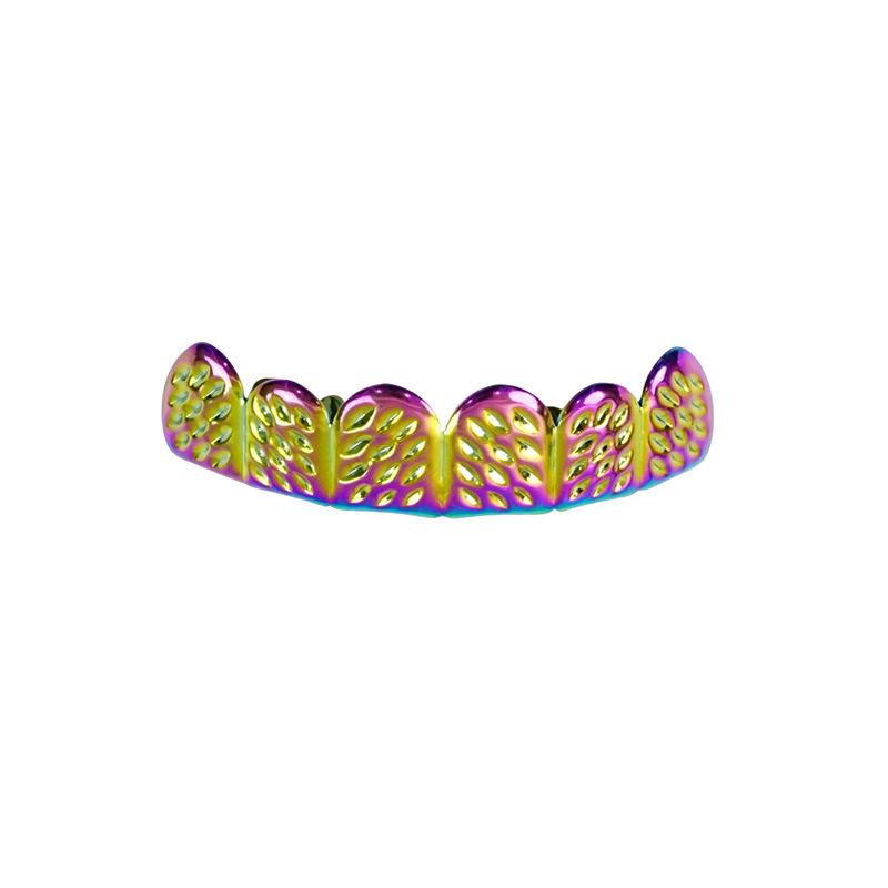 Personalized Rainbow Metal Teeth Jewelry for Rap & Nightclub Performance