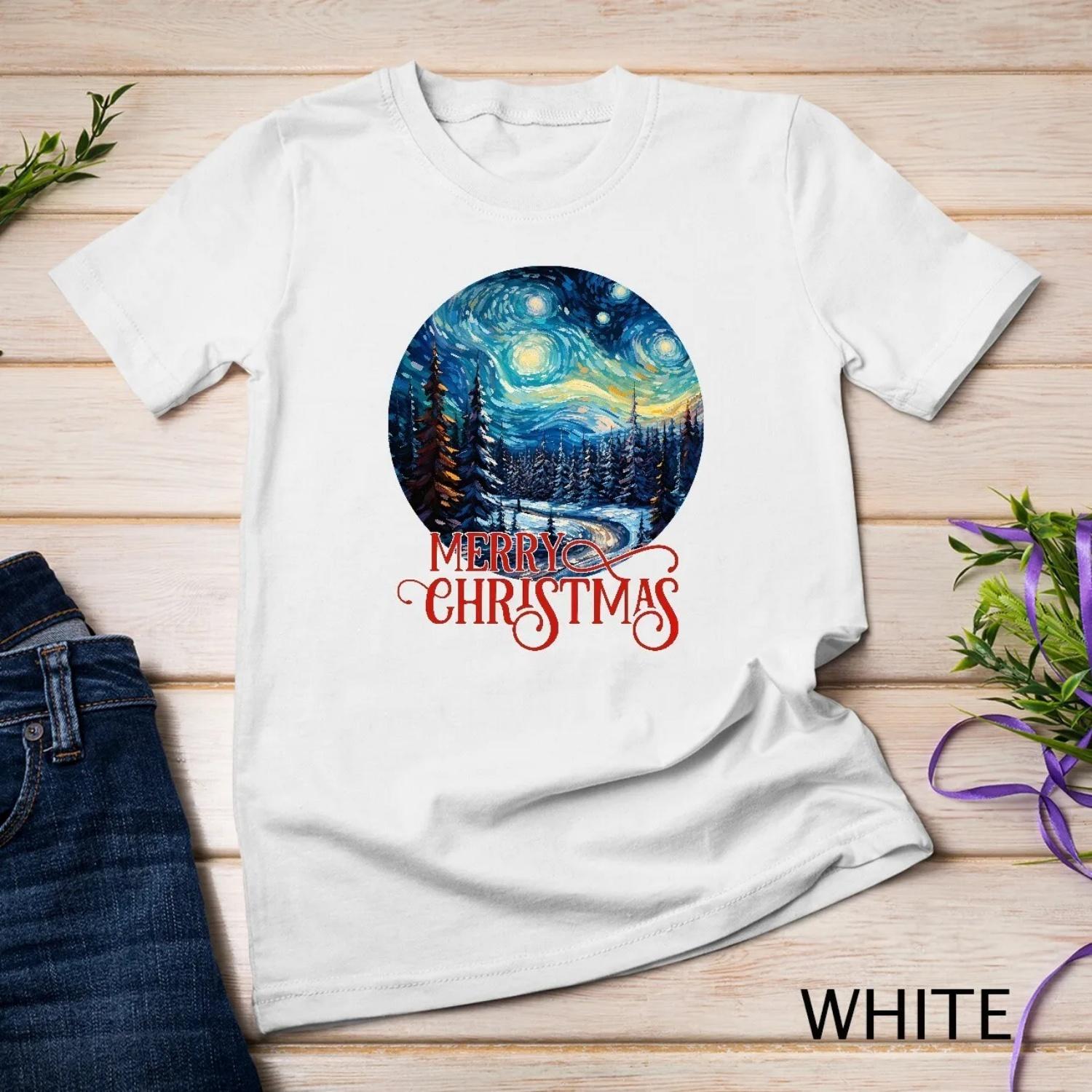 

Christmas Night Inspired Starry Funny T Shirt XXXXXL білий