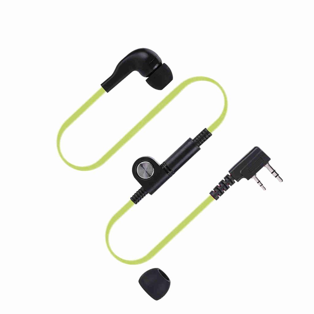 2 culori 2Pin căști PTT walkie talkie căști cablu plat căști microfon căști(Verde)