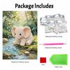Elephant pearl painting handmade DIY 5D creative ornaments living room home decoration painting nature forest river water splash.