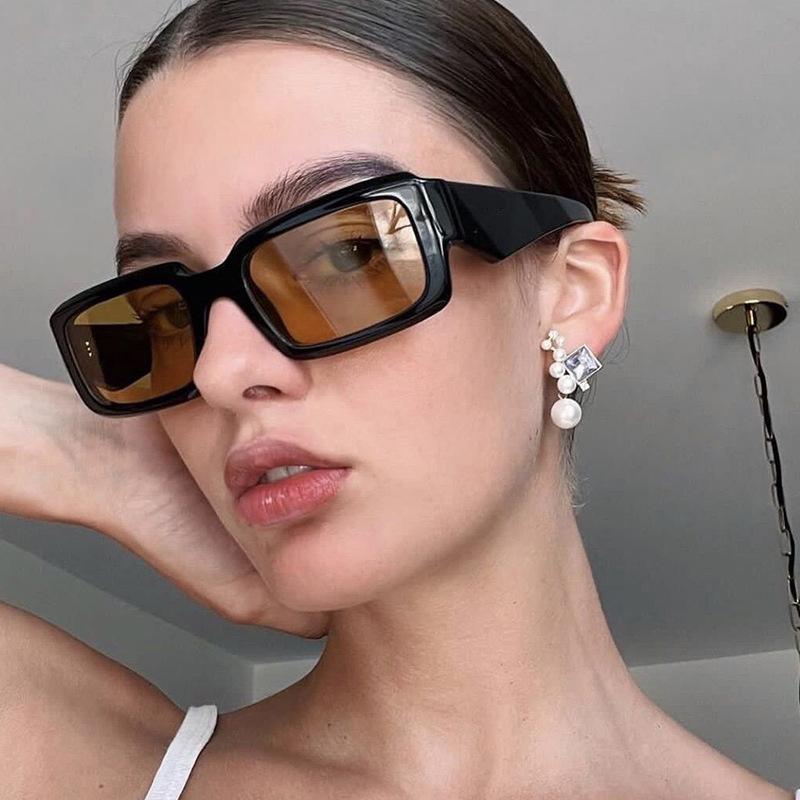 Retro Simple Square Sunglasses Women Men Personality Fashion Classic Sun Glasses Street Photography Glasses