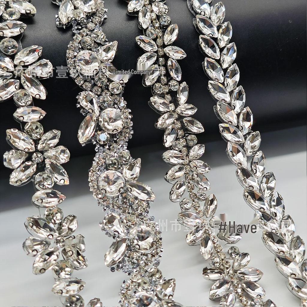 Strass-Heißkleber-Kette für DIY-Schuhe, Taschen, Gürtel, Halsbänder, Kleidung & Schmuckzubehör