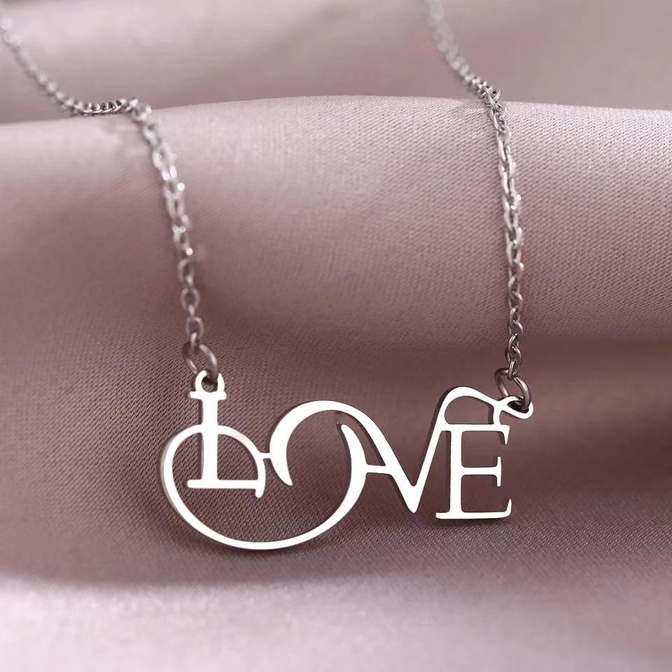 

Шикарное универсальное ожерелье из нержавеющей стали с подвеской в виде сердца и цепочкой Олинк, идеально для повседневной носки серебряный