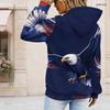 Womens Plus Size White Drawstring Hooded Sweatshirt Long Sleeve Loose Soft Casual Everyday Street Garment