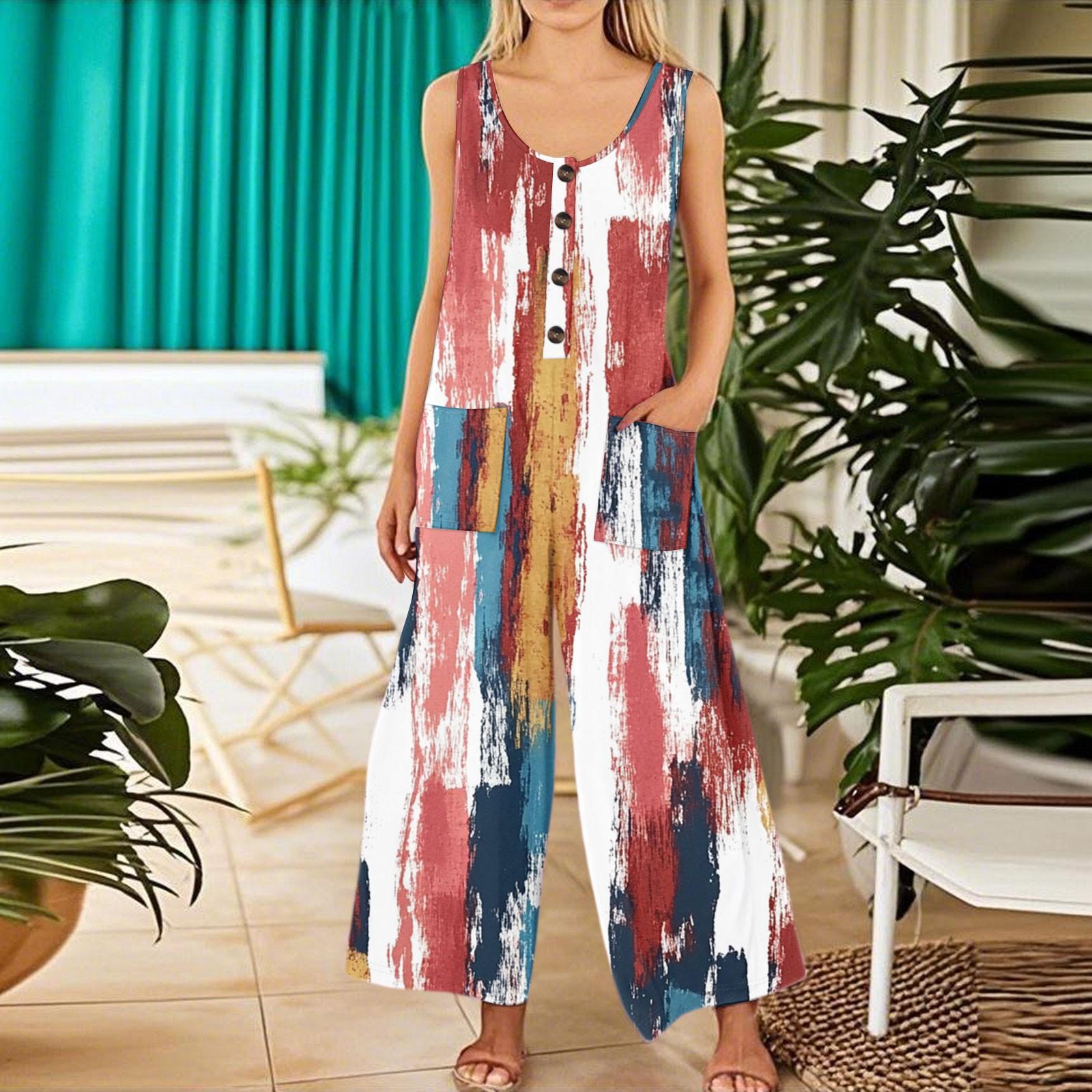 

Женский модный повседневный комбинезон без рукавов с пуговицами и цветочным принтом, хлопковый комбинезон с карманами XXL бежевый