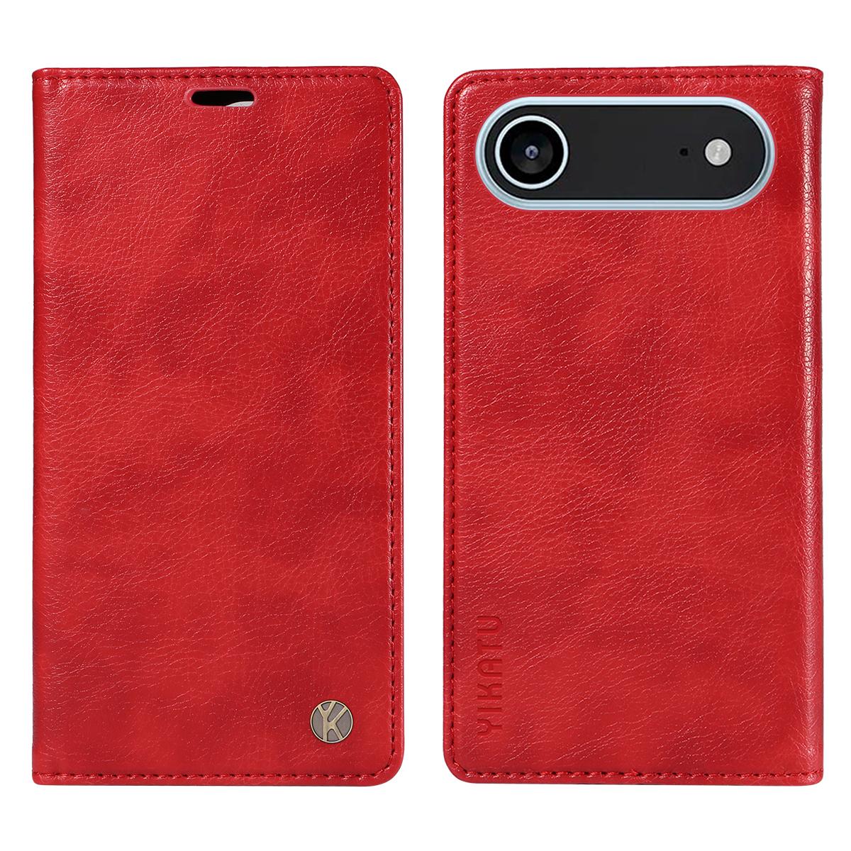 

For iPhone Air Wallet Case YIKATU YK-006 Magnetic Closure Leather Phone Cover Litchi Texture G