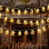 1set LED EID Mubarak String Lights Islam Muslim Festival Party Decor Moon Star Castle Lantern Ramadan Decoration For Home 2026