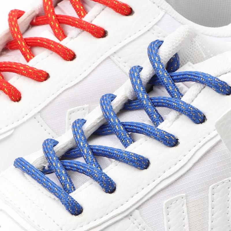 1 Pair Round Shoelaces Precision Weaving Sport Shoe Laces Metal Lace Head Wear-resistant and Non-slip Man Woman Shoe Accessories