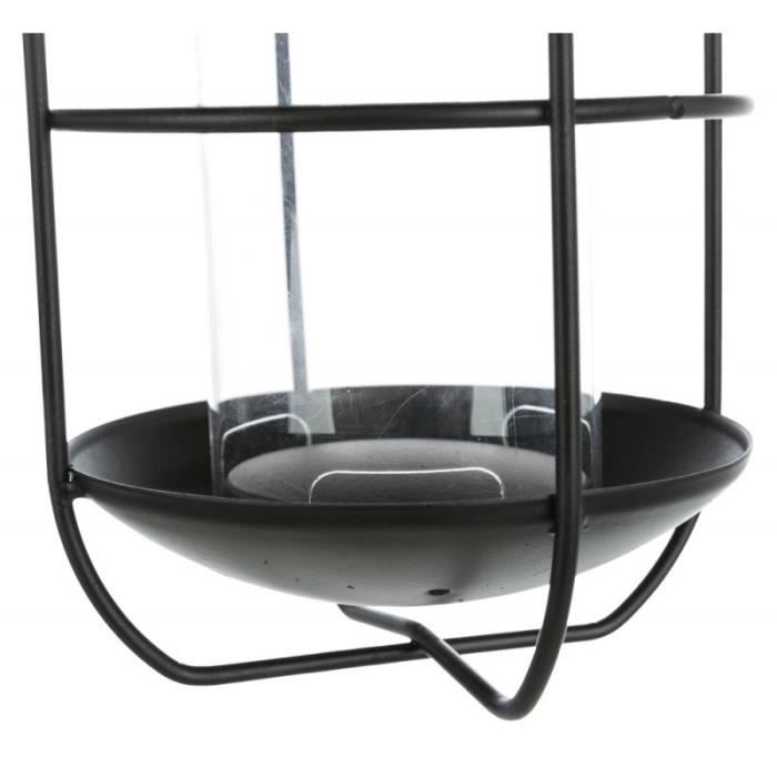 Mangeoire Extérieure - Trixie - 500 Ml - Noir - Oiseau Sauvage - Métal Et Plastique