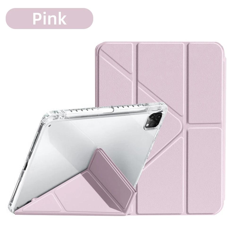 For iPad Case iPad Pro 13/11 M4 Air 11/13 M2 for 10th Gen Pro 12.9/11 Air 4/5th mini 6 Cover Y-bracket Acrylic Transparent