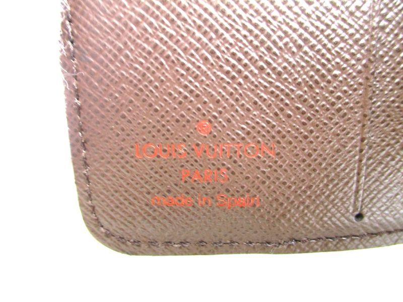 Authentic LOUIS VUITTON Damier Brown Leather Bifold Wallet Compact Zip #9750  Refurbished