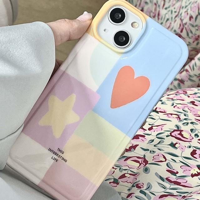 

Чехол для телефона Ins Rainbow Smiley Love Stars Imd Heart для Iphone 13 11 Promax 12 14 Pro Max, мягкий силиконовый чехол с рисунком мультфильма 2023, задняя крышка For iphone 13