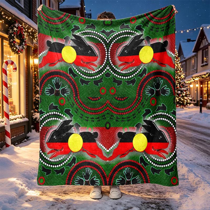 South Sydney Rabbitohs Pattern Blanket for Home Decoration, Bed, Sofa, Car Travel, Camping, Suitable for All Seasons, Birthday Christmas Gift