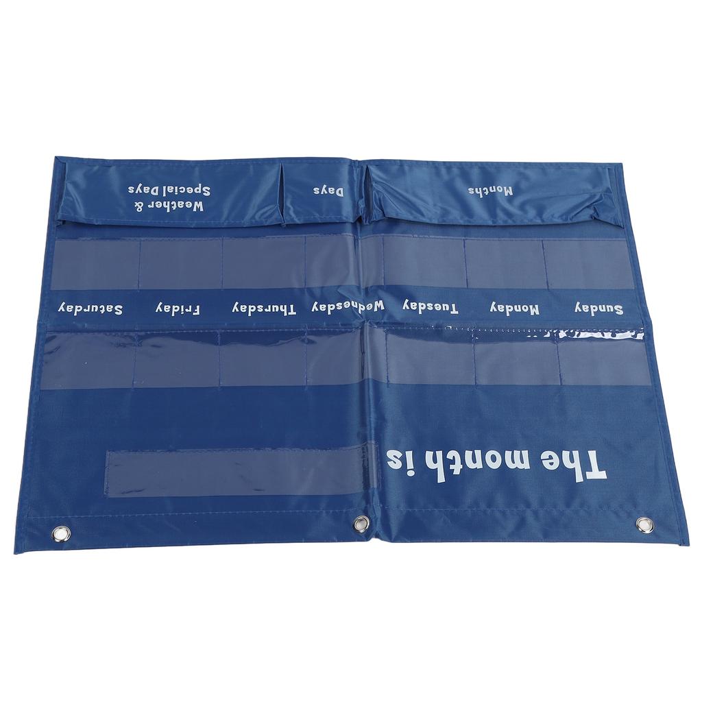 Weekly Calendar with Weather Pocket Chart 15 Clear Pockets 3 Storage Bags 12 Bright Cards Classroom