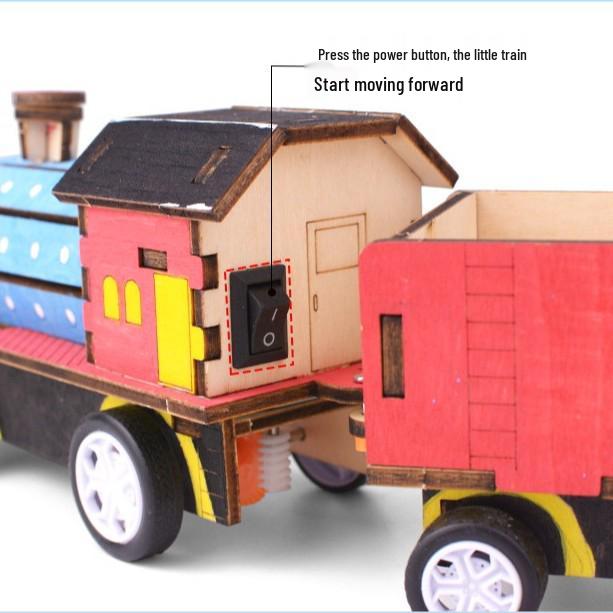 DIY Electric Wooden Train Science Experiment Kit for Primary School Education