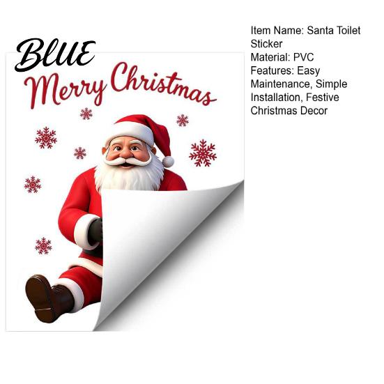 Waterproof Window Clings Santa Claus Toilet Sticker PVC Christmas Bathroom Decal for Creative Gift Ideas Home Decoration Removable Snowflake