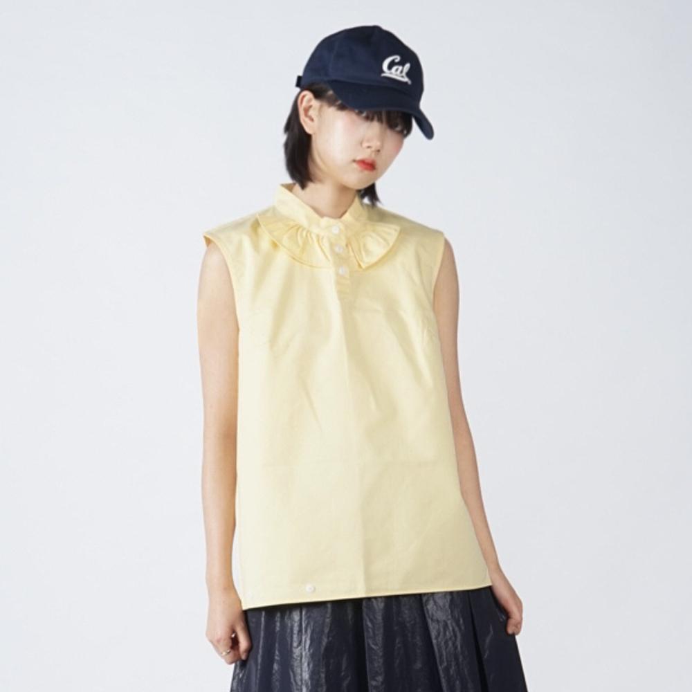 Wimzi Mind Frill Sleeveless Blouse_Yellow Yellow