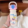 With Handle Vacuum-insulated Bottle Large Capacity Cartoon Straw Cup  Outdoor Activities