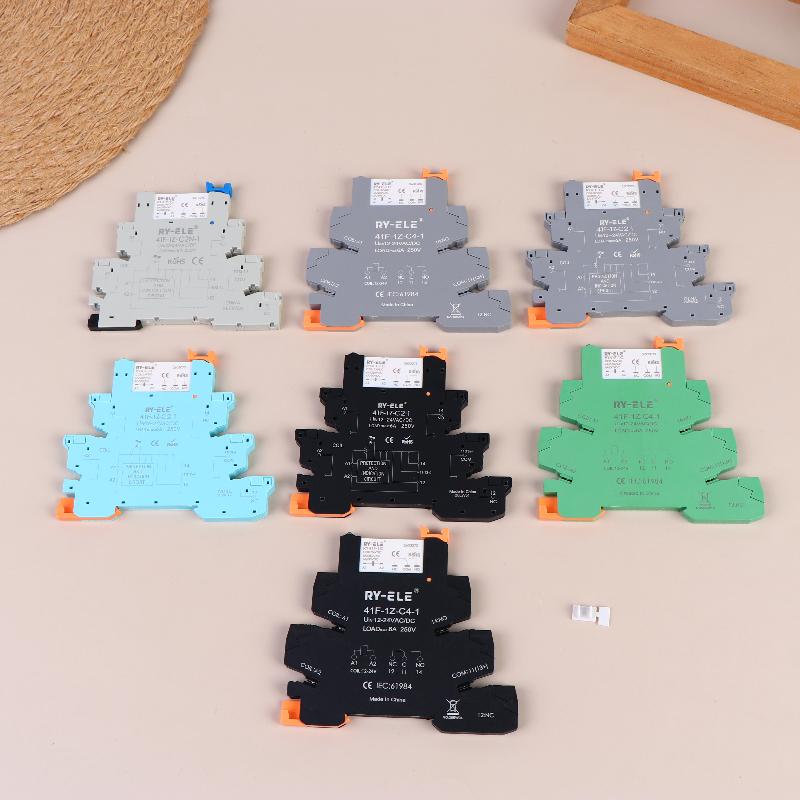 RY41F-1C Ultra-Thin Intermediate Relay - Slim Profile Electromagnetic Relay Module, Compatible With Hongfa RSL Base