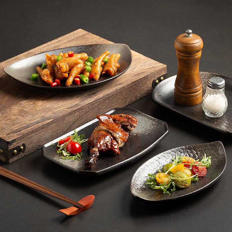 Japanese Irregular Side Dish, Skewers Plate, Household Dim Sum Plate, Retro Sushi Plate, Sashimi Plate, Restaurant, Hotel Plate